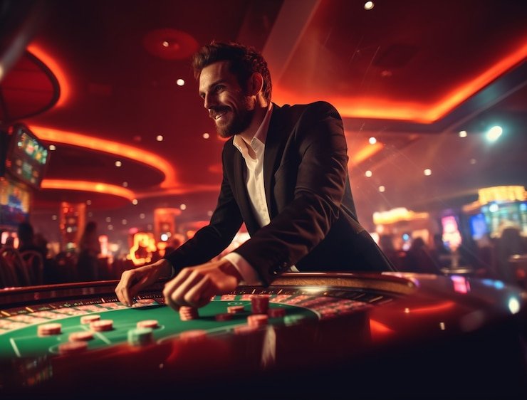 Tampilan live dealer blackjack di aplikasi slotbom77 dengan sesi HD multiple camera